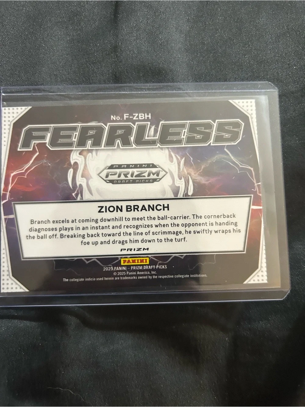 Panini Zion Branch Trading Card - Red/Gold